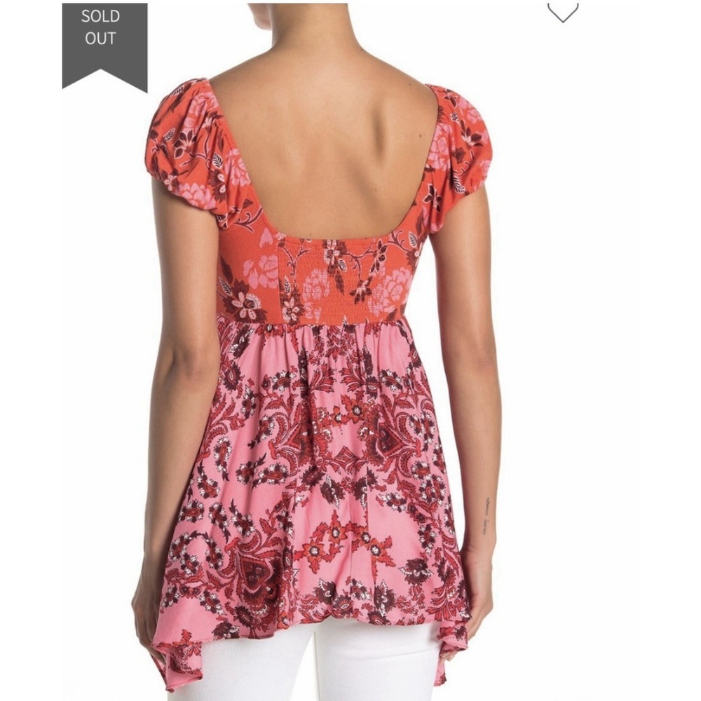 NWT Free People La Bamba Babydoll Hawaiian XS Tropical Babydoll Top Shirt $78 - Picture 4 of 7